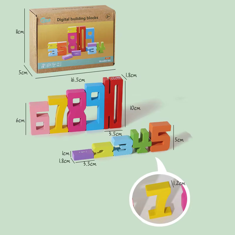Number Blocks Montessori Wooden Toys for Kids