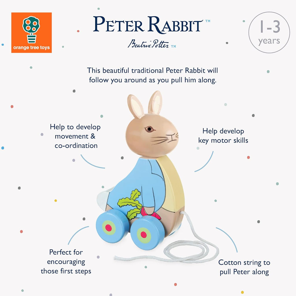 Peter Rabbit Pull along Toy, Wooden - Early Development & Activity Toys, Baby Bo