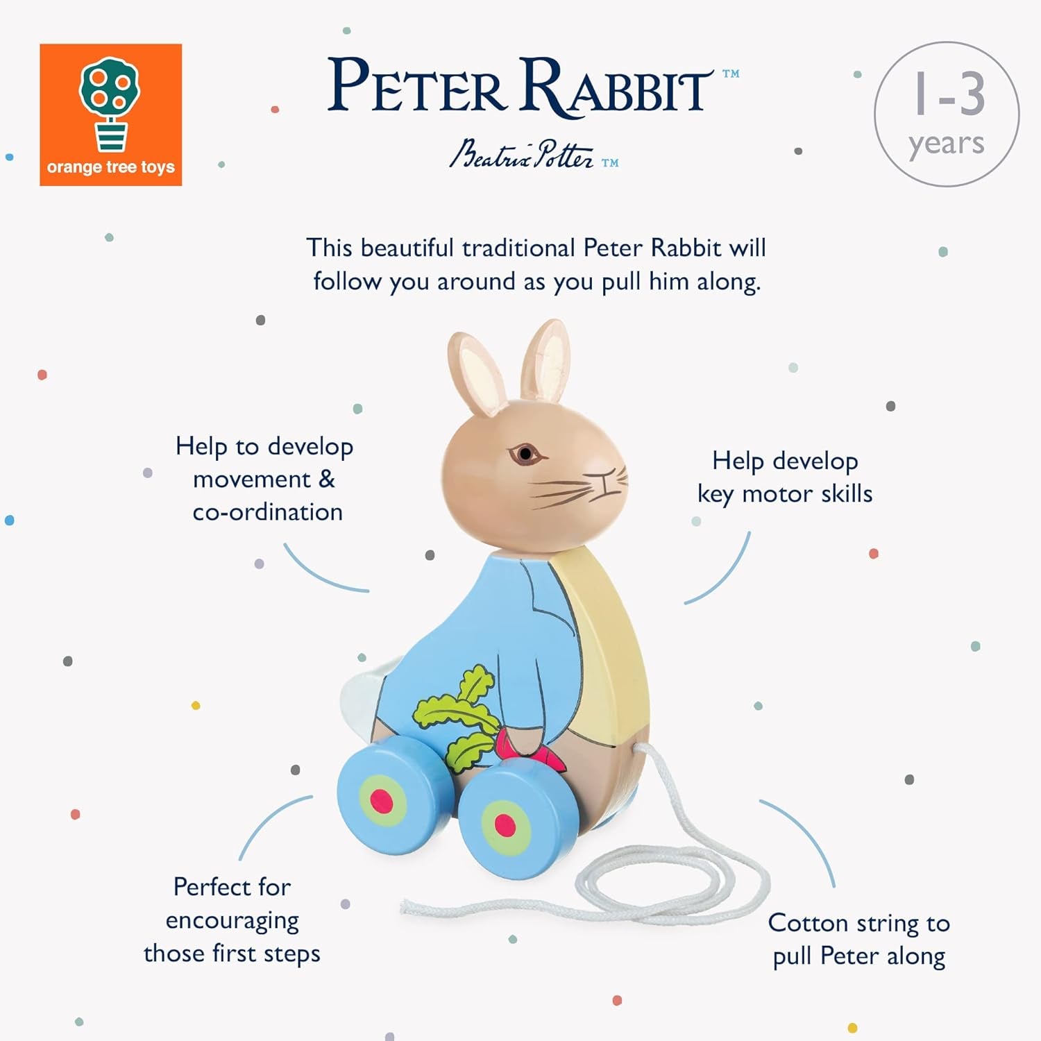 Peter Rabbit Pull along Toy, Wooden - Early Development & Activity Toys, Baby Bo