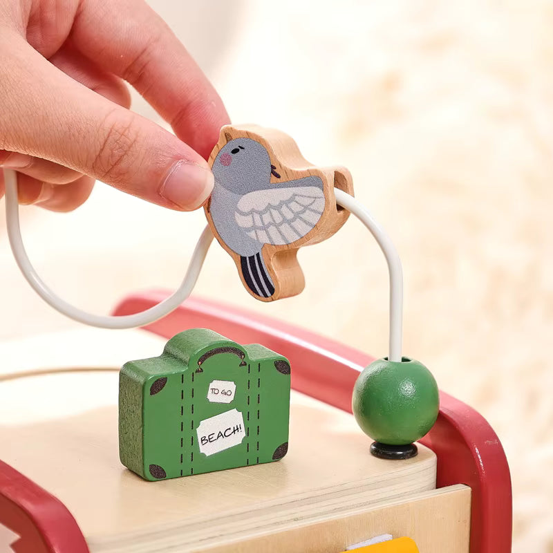 Wooden Montessori Animal Bus Toy