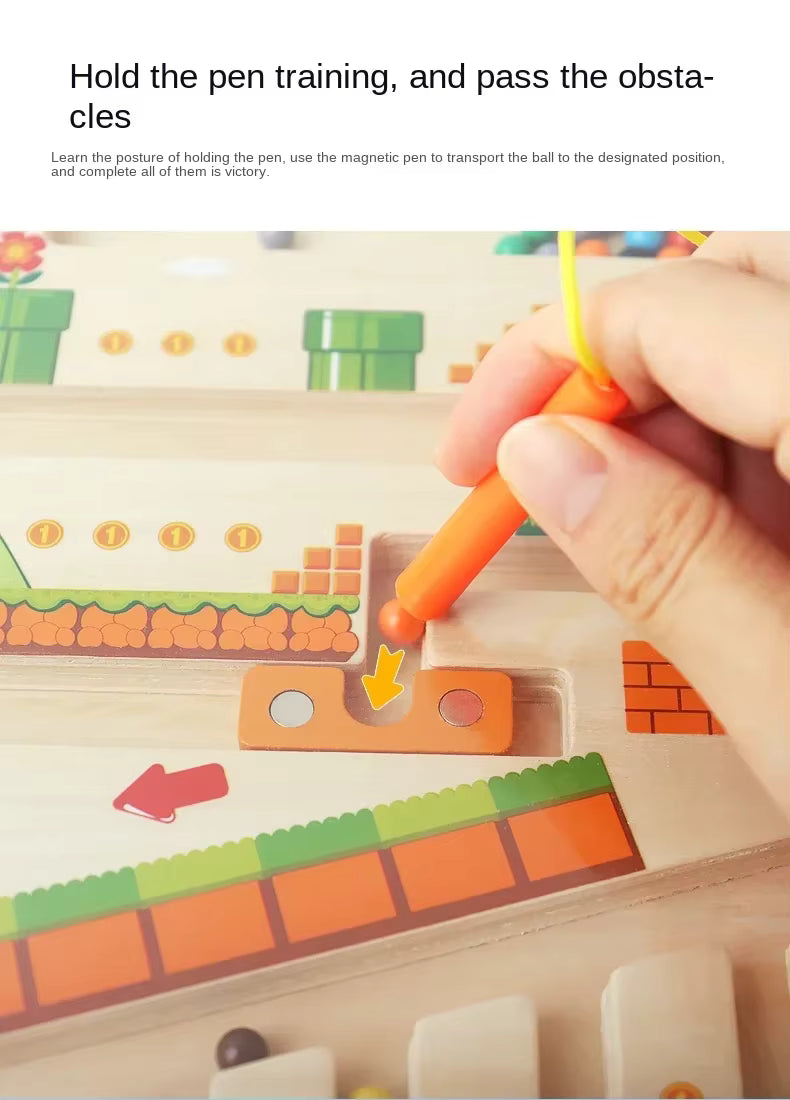 Wooden Magnetic Color & Number Maze